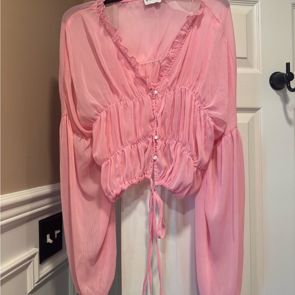 SNDYS Pink Ruffled Women's Blouse